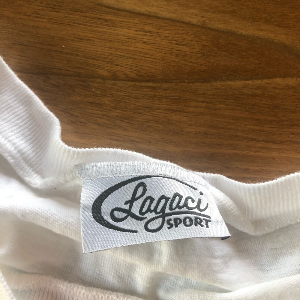VINTAGE 2002 Orange Beach white crop top w/fringe & beads - Picture 8 of 8